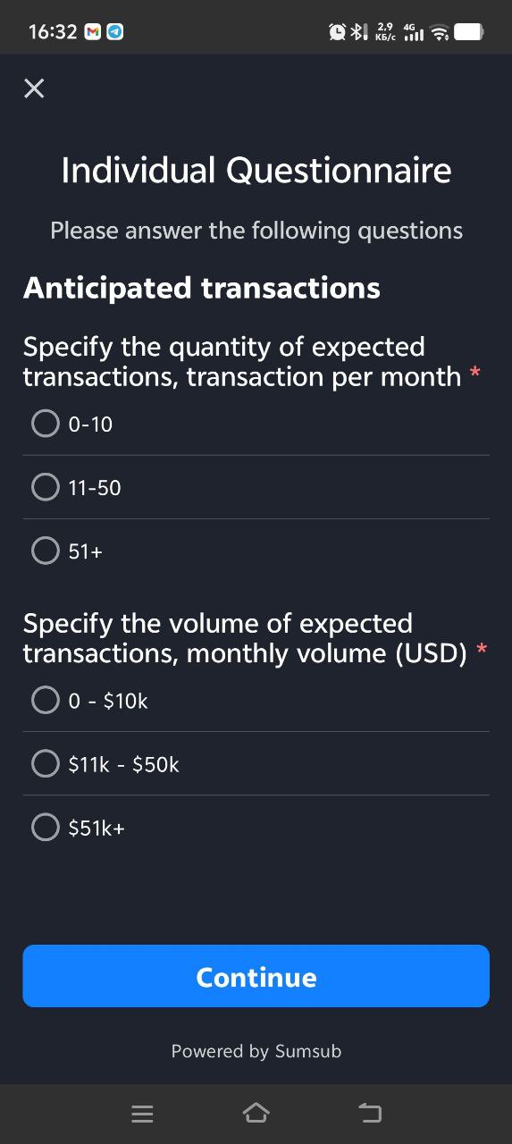 Individual Questionnaire step 4